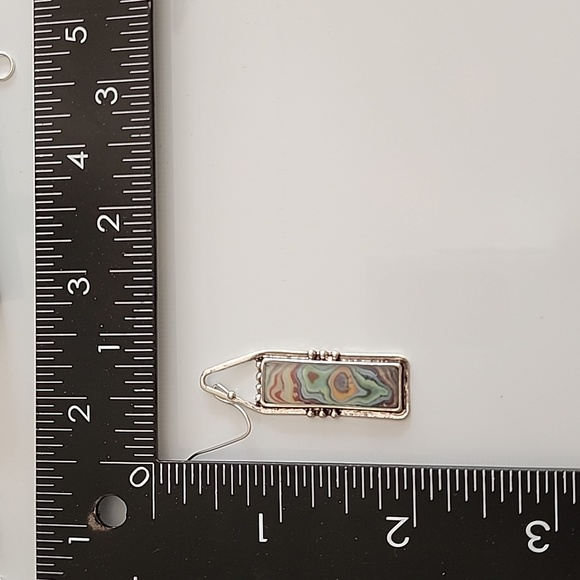 Boho Style French Hook Beautiful Enamel Swirl Earring Set - Picture 2 of 2